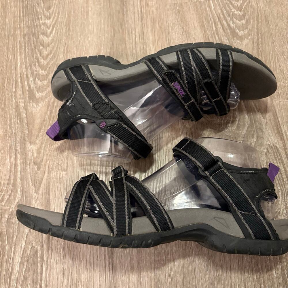 Teva Women’s Sport Sandals Sz 9 Black Purple Strappy Adjustable Comfort Outdoor - Picture 5 of 10